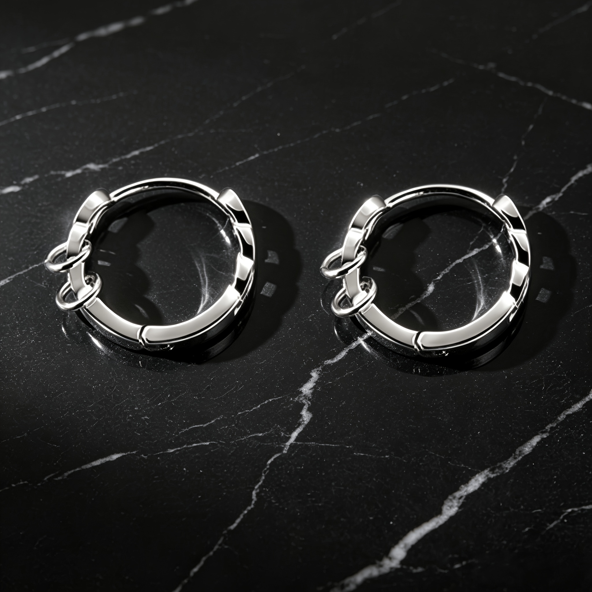 Women's Silvery NK Hoop Earrings, Versatile Daily Wear